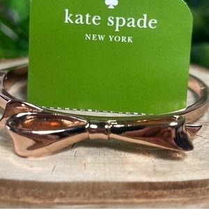 Kate Spade bangle bracelet rose gold wrap bow w bag